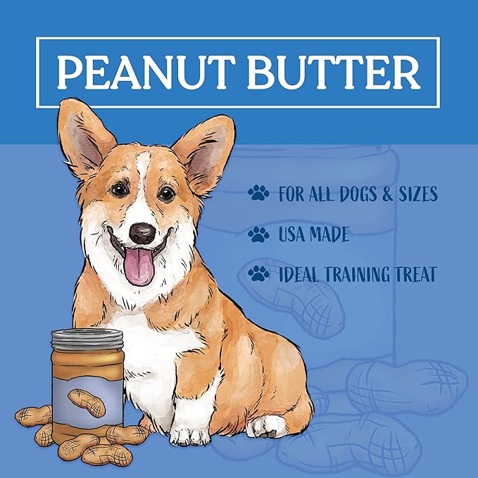 Peanut Butter Cookies | Lactose Free - Soy Free - Gluten Free - Wheat Free | USA Made | for All Breeds | 14 oz of All Natural, Baked, Crunchy Goodness