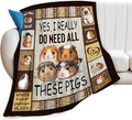 Cute Guinea Pig Decor Throw Blanket - Cozy Fleece Flannel Soft Warm Plush Lightweight Bedding for Couch Sofa Bed 40"X50"