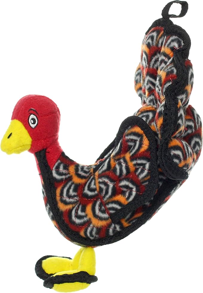 TUFFY - World's Tuffest Soft Dog Toy -Barnyard- Multiple Layers. Made Durable, Strong & Tough. Interactive Play (Tug, Toss & Fetch). Machine Washable & Floats. (Turkey, Jr 2 Pack)