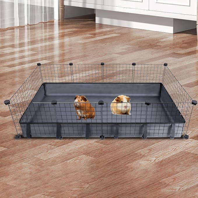Guinea Pig Cage Liner Pet Bedding Base Waterproof Oxford Guinea Pig Cage Bottom Suitable for C & C Cage Panel (No Cage)(27x56 Inch)