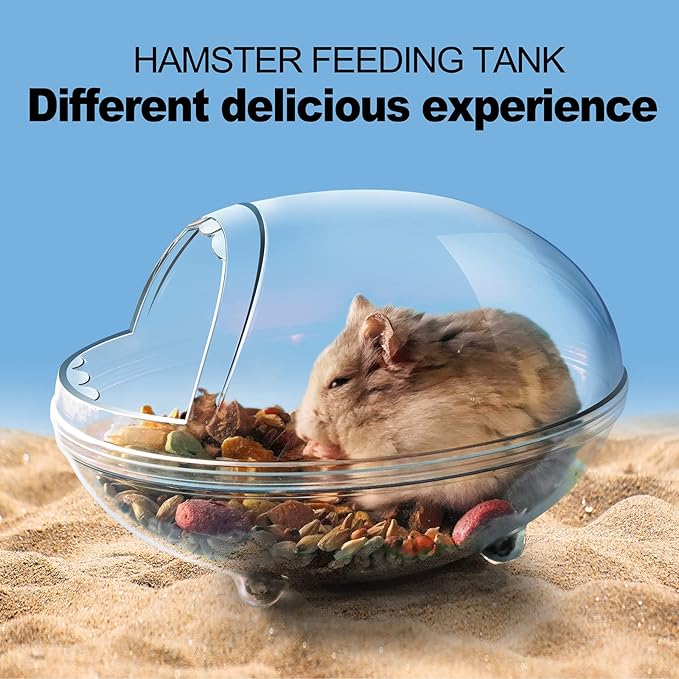 lazYYzal Hamster Bathroom,Hamster Bathtub Box,dust Bath for Hamster,Hamster Sand Bath Container,Hamster Bath,Hamster Bathing Bowl,Transparent Hamster Bathtub Toilet for Hamster Accessories (L)