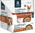 JustFoodForDogs JustFresh Boost Sensitive Stomach Dog Food Toppers with Fiber for Gut Support & Digestive Health, Human-Grade Fresh Pet Meal Booster, 8 oz Pouches - 8 Pack