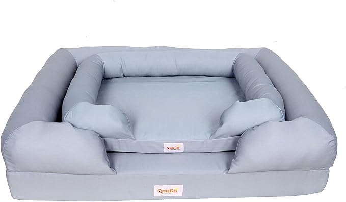 Qpets Memory Foam Dog Bed, Ultimate Dog Lounge, Waterproof, Washable Cover, Skin Contact Safe (Small)
