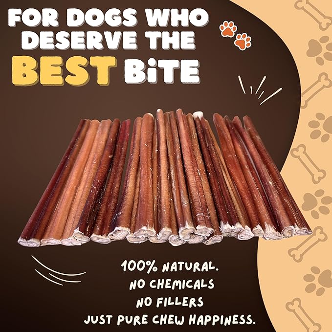 Woofley's 6 Inch Bully Sticks for Small Dogs - (30 Count) - Bully Sticks for Dogs - Long Lasting Bully Stick Dog Chews
