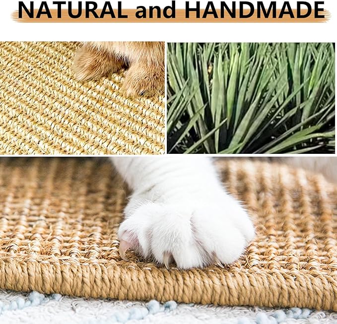 Oncpcare Rabbit Food Water Dispenser, 2PCS Rabbit Scratch Mat Natural Bunny Scratching Pad 24x16