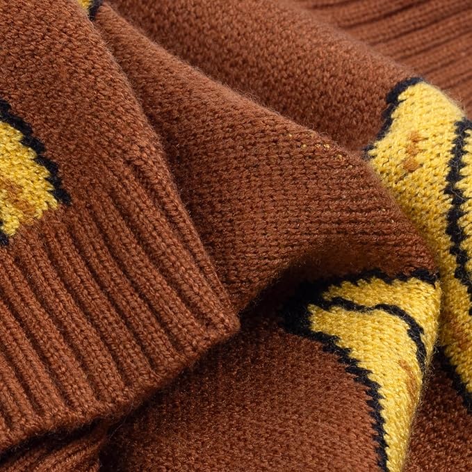 Fitwarm Banana Dog Sweater, Thermal Dog Winter Clothes for Small Dogs Boy Girl, Pet Outfit, Brown, Yellow, Small