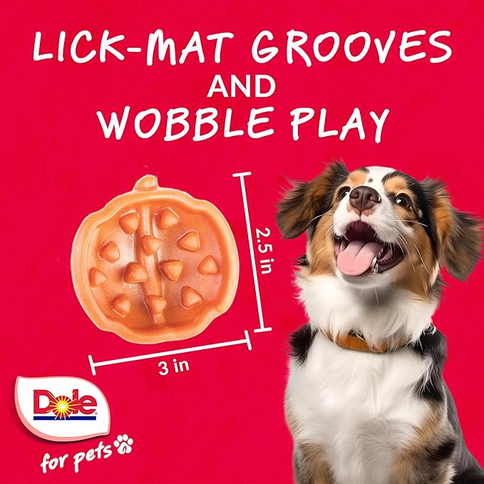 Dole for Pets Freshly Fetched Lasting Chew Pumpkin Flavor Dog Treats, Medium and Large Breeds, No Wheat, Corn, Soy, Artificial Flavors, Colors, or Animal Products, 8 Ounces, 5 Chews - 6 Pack