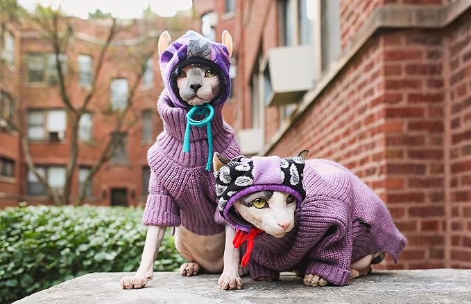Fitwarm Thermal Knitted Dog Sweater Doggy Winter Coat Pet Clothes Doggie Turtleneck Jacket Puppy Outfits Cat Sweatsuit Lavender Purple X-Large