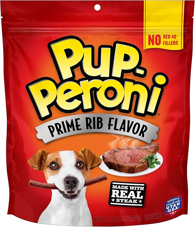 Milk-Bone MaroSnacks Beef 40 Ounce + Pup-Peroni Original Prime Rib Flavor 22.5 Ounce Dog Treats Bundle
