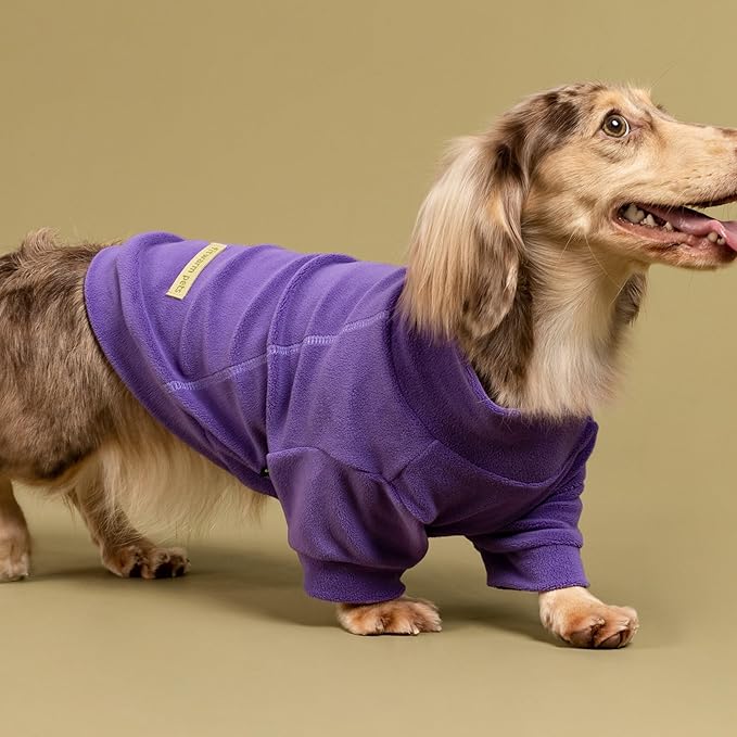 Fitwarm 3 Pack Classic Fleece Dog Sweater, Turtleneck Dog Sweatshirt, Dog Winter Clothes for Small Dogs Boy Girl, Pet Pullover Jumper, Cat Apparel, Purple, MediumPurple, Dark Red, XS
