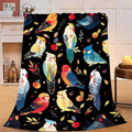 Parrot Bird Throw Blanket Cute Cockatiel Stuff Gifts for Kids Girls Boys Adults Women Men Soft Cozy Warm Plush Fluffy Fuzzy Fleece Blanket Decor 40''X50''