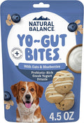Natural Balance Yo-Gut Bites Crunchy Dog Treats with Real Oats & Blueberries, Greek Yogurt Drizzle, Probiotics for Digestive Support, 4.5oz Bag