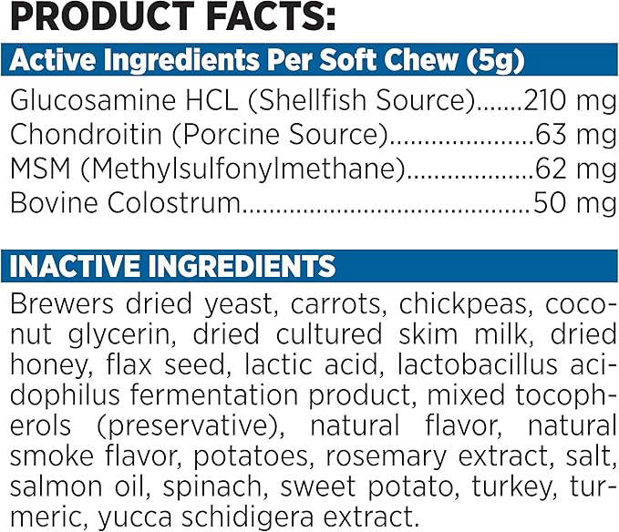 NutriSource AmpliFull Turkey Flavor Mobility Soft Chews for Dogs, Daily Joint Health Supplement with Glucosamine & Chondroitin for Flexibility & Comfort, 70 Chews (1 Pack)