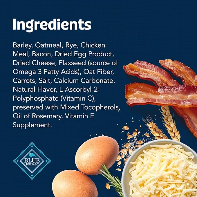 Blue Buffalo Health Bars Mini Crunchy Dog Biscuits, Oven-Baked with Natural Ingredients, Bacon, Egg & Cheese, 32-oz Bag
