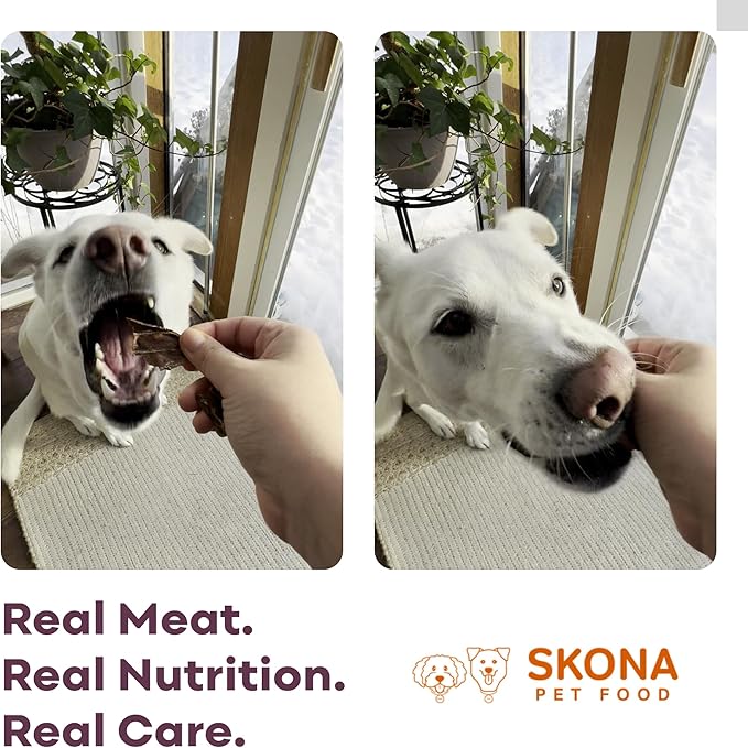 Skona PetFood Premium Chewy Dehydrated Beef Liver Jerky for Dogs & Cats, 1 lb of Beef Liver Dehydrated to 4 oz, Single Ingredient High Protein Training Treat, Supports Digestion & Liver Health, US