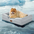 Bedsure Cooling Dog Bed for Small Dogs - Orthopedic Small Dog Cat Cooling Bed Washable, Comfort Pet Couch Sofa with Waterproof Removable Cover, Pets Bed with Nonskid Bottom, Cooling Grey, 24"