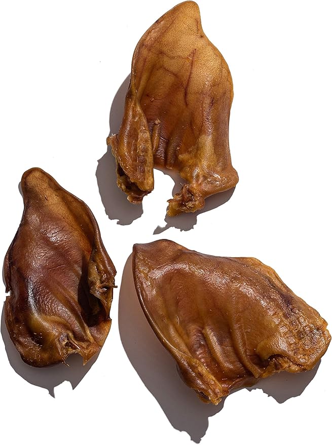 Jack&Pup Whole Pig Ears for Dogs - All Natural Single Ingredient Extra Thick Large Pigs Ears - Premium Dog Pig Ear Treats - Natural Dog Pork Chews; Excellent Rawhide Alternative (10 Pack)