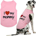 Parisian Pet Dog Shirt for Mother's Day - 100% Cotton Shirts for Large Dogs - Pink Sleeveless Girl Pet Clothes - Lightweight Pet Tshirts - Breathable Puppy Clothes - Stretchy I Love My Mommy Dog Shirt