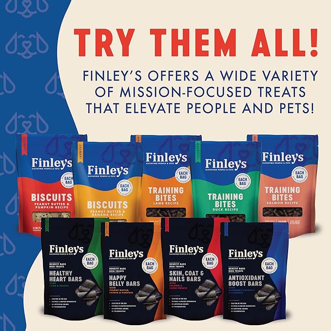Finley's Crunchy Dog Biscuits, Peanut Butter and Pumpkin, Plant-Based Healthy Treats, Oven Baked Dog Cookies, 12oz, 3 Pack