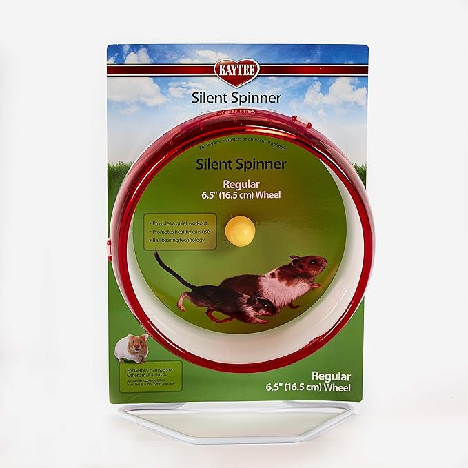 Kaytee Silent Spinner Wheel For Pet Hamsters and Gerbils, Regular 6.5 Inch