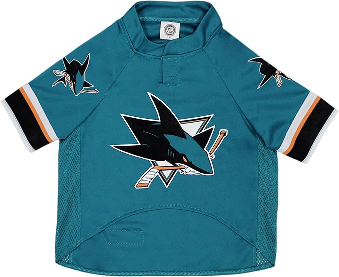 Pets First NHL San Jose Sharks Jersey for Dogs & Cats, Large. - Let Your Pet Be A Real NHL Fan!