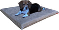 Dogbed4less 2 Pack Gel Cooling Memory Foam Dog Bed for Medium Large Pet with Waterproof Internal Cover, Microsuede Grey 34X27X3 Inches
