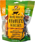 Hubert Pet Triple Flavored Rawhide Kabobs, Chicken, Duck & Pork Hide Dog Chews, All Natural Treats for All Dog Sizes, 1 lb Resealable Bag