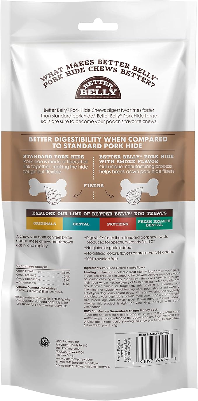 Better Belly Highly Digestible Rawhide Large Roll ChewS