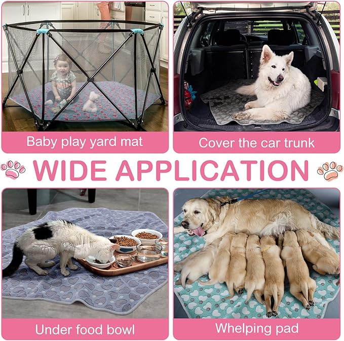 Preboun 4 Pcs 47 in Guinea Pig Playpen Pad Waterproof Hexagon Mat Reusable Dog Playpen Liner for Small Animal Rabbit Cage Tent Pee Pad Washable Yard Fence(Heart)