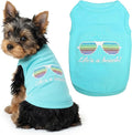 Parisian Pet Beach Dog Shirt – 100% Cotton Shirts for Small Dogs – Sleeveless Pet Vest – Lightweight and Breathable Dogs Apparel – Cute Summer Dog Clothes - Stretchy T Shirts for Pets