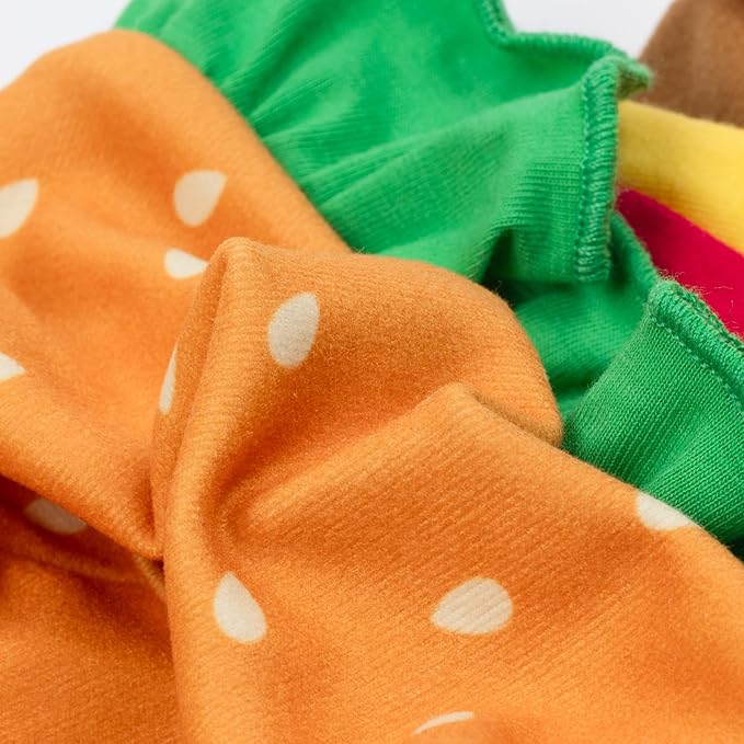 Fitwarm Halloween Dog Hamburger Costume, Funny Clothes for Small Dogs Boy Girl, Pet Fast Food Outfit, Orange, XXL