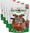 Nylabone Healthy Edibles Natural Dog Chews Long Lasting Meaty Center Beef Flavor Treats for Dogs, Small (12 Count) (Pack of 4)