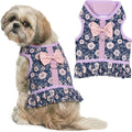 Parisian Pet Floral Dog Harness Dress - Breathable No Pull Puppy Dress with Leash Ring - 100% Mesh Fabric Harnesses for Dogs - Soft Padded Step in Pet Vest - All Weather Dog Harness Medium Sized Dogs