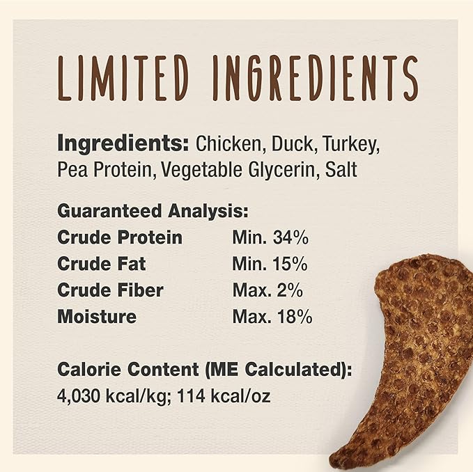 Cadet Gourmet Homestyle Turducken Recipe Jerky Chews for Dogs, Healthy Natural Dog Training Treats Made with Real Turkey, Duck & Chicken, 14 oz
