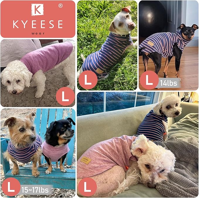 KYEESE 2Pack Dog Sweater Pullover Dog Sweaters for Small Dogs Girl Soft Dogs Clothes Stretchy Pet Sweatshirt Warm Pets Clothes Small Pets Sweaters Turtleneck Pet Coats