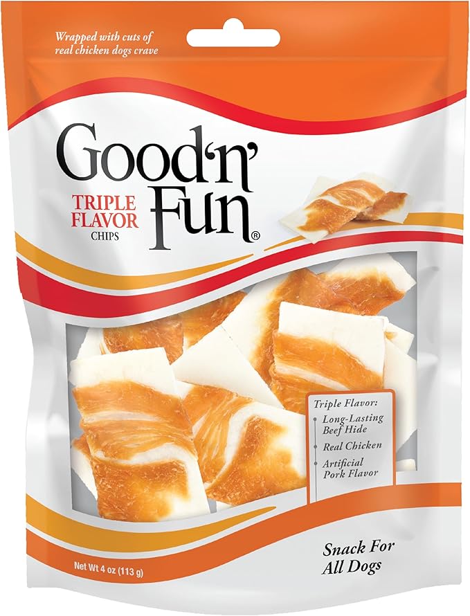 Good'n'Fun Triple Flavor Rawhide Chips with Real Chicken