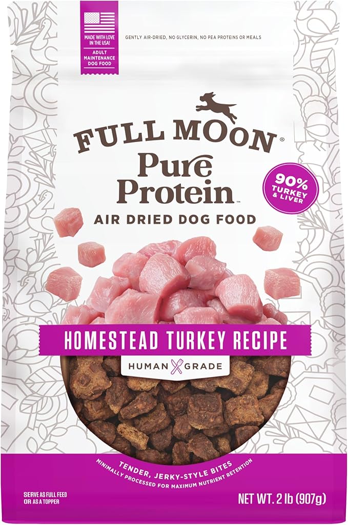 Full Moon Pure Protein Air Dried Dog Food | Homestead Turkey Recipe 2lb