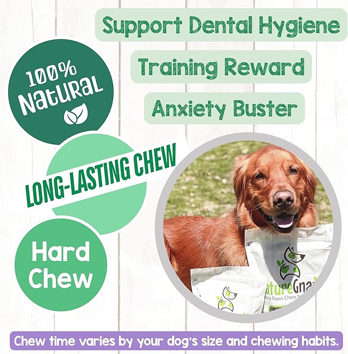 Nature Gnaws Beef Tendon Wraps for Dogs (5 Count) - Long Lasting for Aggressive Chewers - Natural Beef Dog Chew Bones - Rawhide Free