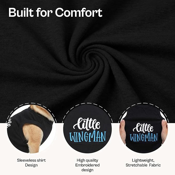 Parisian Pet Dog Shirt – 100% Cotton Shirts for Large Dogs – Sleeveless Black Puppy Vest – Lightweight and Breathable Pet Apparel – Funny Summer Boy Dog Clothes - Stretchy Cute T Shirts for Dogs