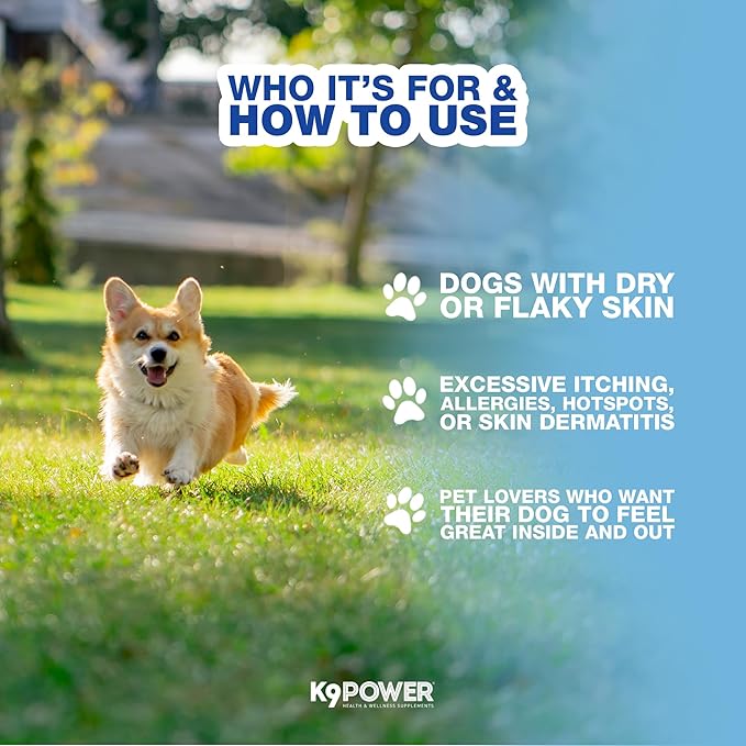 K9Power Show Stopper 8 oz– Awarded #1 Dog Skin & Coat Product – Supports Allergy Relief, Itchy Skin, Shedding, Dull Coat – Salmon Oil, Collagen, Kelp, Zinc, Probiotics, Beet Juice, Vitamin C