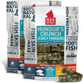 PLATO Pet Treats Fish Dog Treats - Air-Dried, Single Ingredient Dog Treat - with Omega 3 & 6 Fatty Acids to Support Skin and Coat - Cod Fish Skin - Hundur’s Crunch Jerky Fingers - 10 oz - 2 Pack
