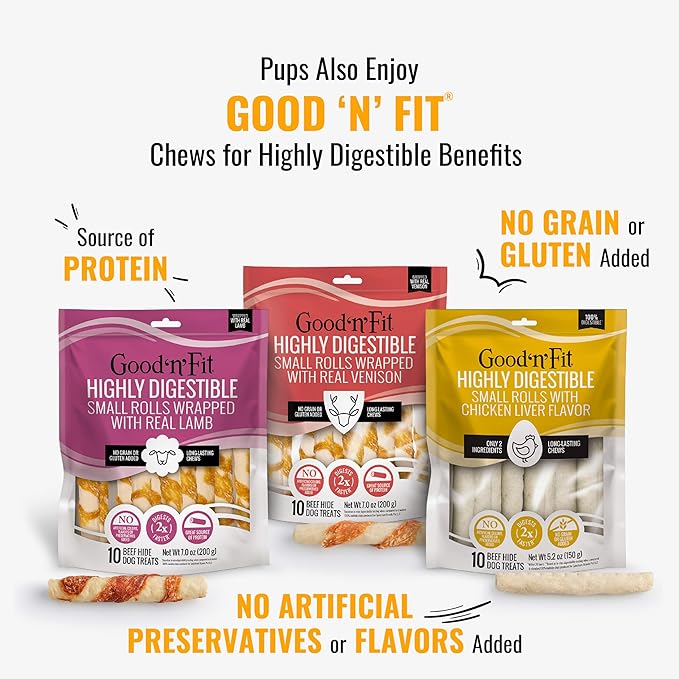 Good ‘n’ Fun Triple Flavor 8-Inch Bone for All Dogs, 1 Count, Treat Your Dog to Long-Lasting Chews Made with Beef Hide, Chicken and Artificial Pork Flavor