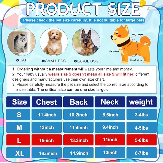 6 Pieces Puppy Dog Dress Pet Bowknot Princess Dress Puppy Floral Vest Skirt Pet Summer Dress Dog Cute Rosette Sundress Apparel for Small Dog Cat Pet (L (5-6lbs), Classic Style)