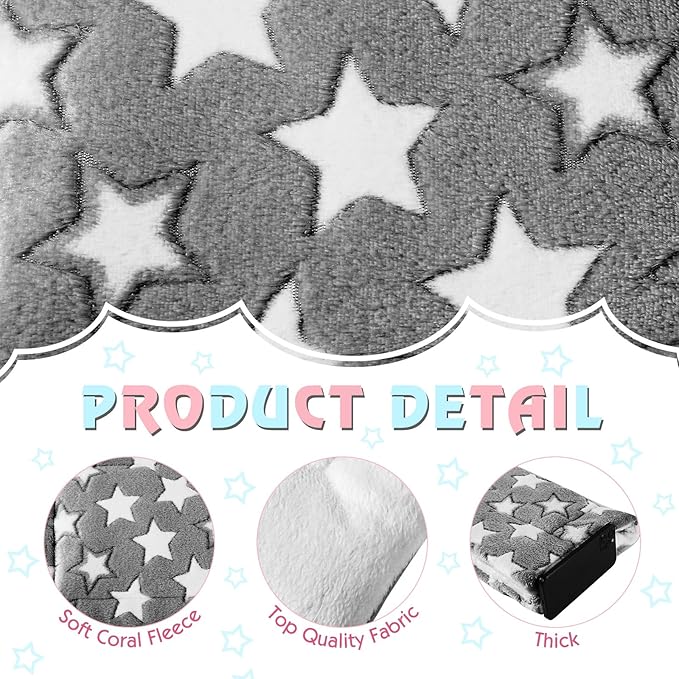 Haull 4 Pcs Waterproof Guinea Pig Bedding Guinea Pig Bed Plush Cage Liners Soft Rabbit Dog Crate Pad Cat Mat Reversible Cozy Animal Pee Pad Hamster Bunny Mat Accessory(Cute Star,13 x 10 Inch)