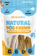 hotspot pets Small Premium Split Elk Antlers for Dogs - 3''-5'' Inch Long Dog Chews, (6 Pack) Naturally Shed Antler Bone for Small Breed Aggressive Chewers - Made in USA - Promotes Dental Hygiene