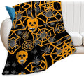 banonaty Halloween Blanket Skeleton Spider Throw Blankets Ghost Gothic Cozy Fleece Flannel Plush Bedding Skull Gifts for Men Women Boys Teen Girls Kids for Couch Sofa Bed Decor 40"X50"