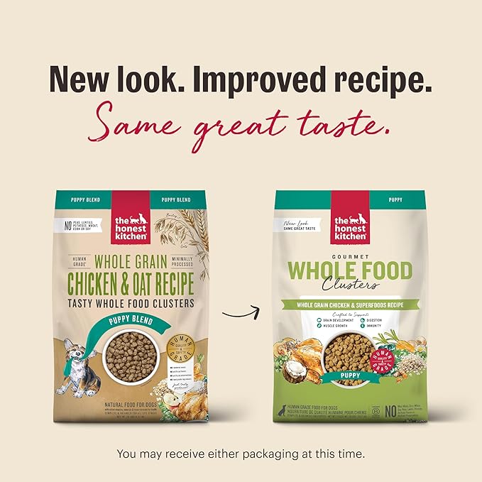 The Honest Kitchen Human Grade Whole Food Clusters Puppy Blend Dry Dog Food - Whole Grain Chicken & Oats, 20 Pound Bag