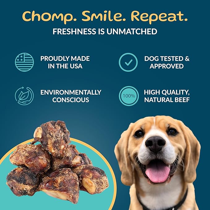 TREATOPIA Adventure Dog Bones, Knee Caps, 8 PC - All-Natural, Dogs Love Them, Long-Lasting, Healthy, Single Ingredient, Hand-Trimmed, Slow-Roasted, Made in The USA, No Additives, No Fillers