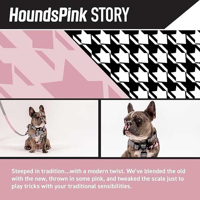 Wolfgang Heavy Duty Adjustable Dog Harness, Pull-Tested to Over 800 lbs for Walking & Training, HoundsPink Print, Small