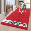 Muddy Mat® | Super Absorbent Door Mat Indoor, Microfiber Quick Dry Chenille Entryway Rug, Non-Slip Front Door Mat, Indoor Mats for Entryway, Machine Washable Pet Rug, Red 24" x 96"